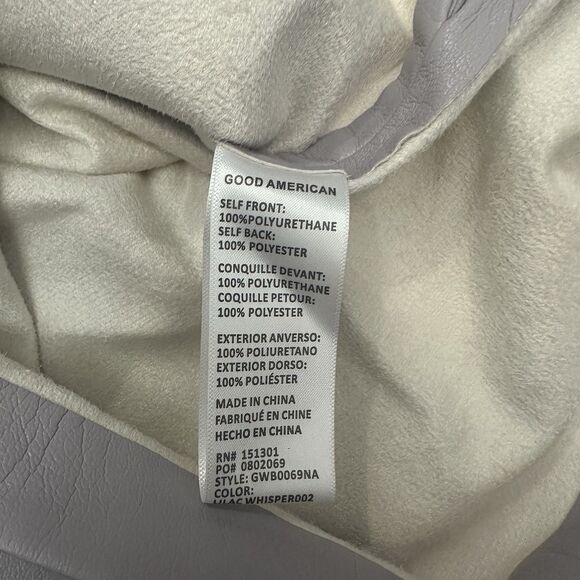 Good American Paperbag Leather Shorts Size 0 Purple Drawstring Waist Classy Chic - Picture 7 of 9